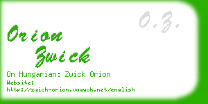 orion zwick business card